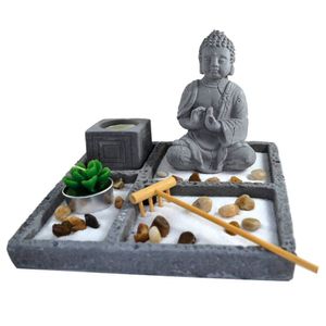 Terrário Bandeja Areia Altar Jardim Zen Decorativo Porta Vela Meditação Pedra 14cm