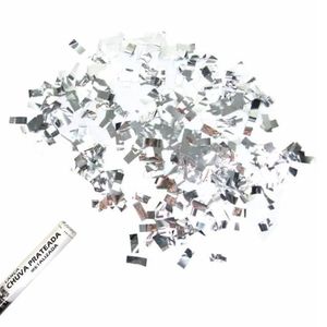 Kit 4 Lança Confete Prateado Metalizado 30cm