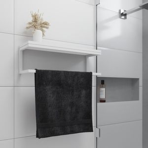 Toalheiro Para Banheiro Estilo Industrial Ita - Branco - Preto