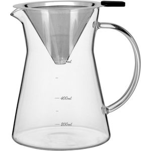 Kanne Cafeteira Com Filtro 15X14X11Cm 600Ml Borosilicato Transp