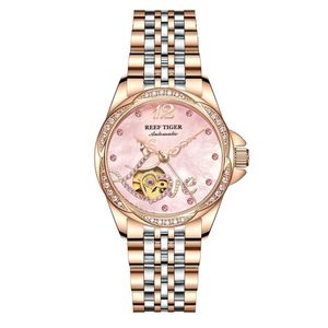 Relógio Feminino Reef Tiger Rga1583-ppp à Prova D'água Ouro