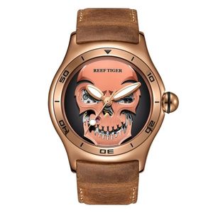 Relógio Masculino Reef Tiger Rga70s7 à Prova D'água Bronze
