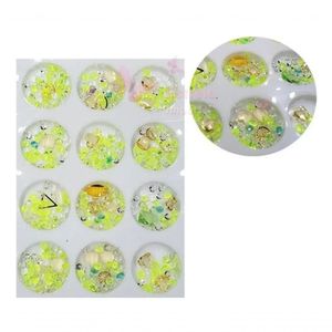 Kit 12 Pedra Cristal Brilho Unhas Arte Folha Ouro Decoração