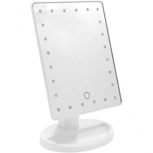 Espelho De Led Para Maquiagem Portatil Retangular Branco