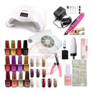 Kit Esmalte Tips Sorriso Alicate Cola Unha Cabine Lixa