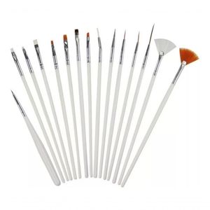 Kit 15X Pincel 15 Pinceis Manicure Decoração Artistica Nail