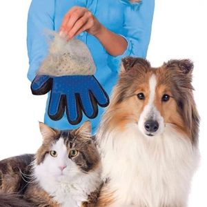 Par De Luva Pet Escova E Tira Pelos Magnética Azul