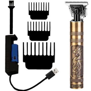 Maquina Acabamento Cabelo Barbeiro Profissional Dourada Dragão