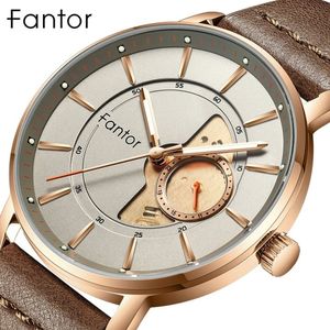 Relógio Masculino Fantor Wf1031g à Prova D'água Bronze