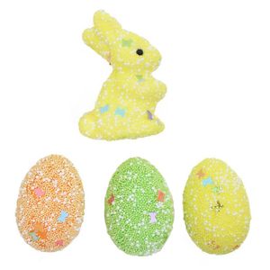Kit Enfeites Decorativos Páscoa 3 Coelhinhos Com Ovos Decorados