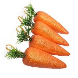 Enfeite Decorativo Páscoa 8 Cenouras Pendentes Isopor 17cm