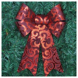 Enfeite árvore Natal Laço Vermelho Camurça 31 Cm