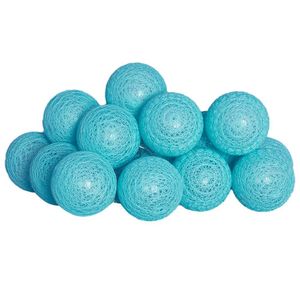 Cordão Fio De Luz Luminária De Bolinhas Azul Bebe Led 10 Bolas 2 M à Pilha