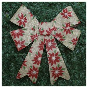 Kit 4 Enfeite árvore Natal Laço Decorado Com Flores 46 Cm