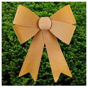 Kit 12 Enfeites árvore Natal Laço Dourado Veludo 27cm
