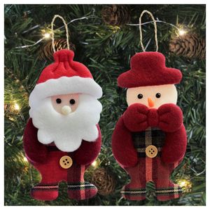 Kit 6 Peças Enfeite árvore Natal Pendente Papai Noel Boneco De Neve 14cm