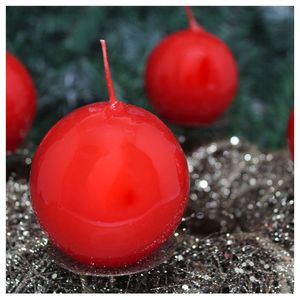 Kit 2 Velas Bola De Natal Clássica Vermelha Natalina 7cm