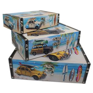 Conjunto De Madeira Porta Objetos Decorativo 3 Peças