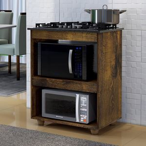 Balcão Para Cooktop 4 Bocas Turim Cor:ypê