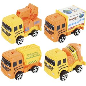 Mini Caminhões Construção Em Plástico Motor Fricção 4 Peças