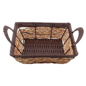Cesto Multiuso Porta Frutas Palha Fruteira Com Alça 32cm