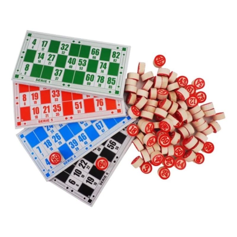 Jogo de Mesa Bingo Infantil Com 90 Bolinhas e 48 Cartelas em