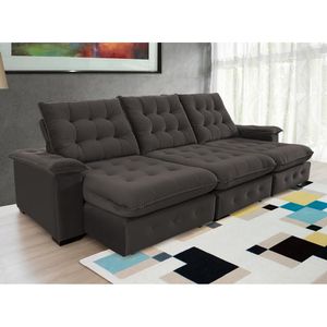 Sofá Coliseu 3.10m Retrátil E Reclinável Super Pillow - Marrom