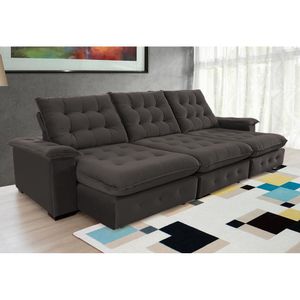 Sofá Coliseu 3.40m Retrátil E Reclinável Super Pillow - Marrom