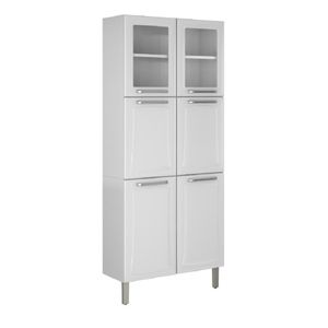 Armário De Cozinha E Paneleiro Duplo De Aço Itatiaia Tarsila Com Vidro 6 Portas 0,70m Branco Branco