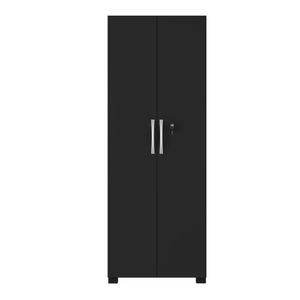 Armário Multiuso Com Chave 2 Portas Chicago Notável Preto Preto