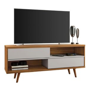 Rack Bancada Para Tv Até 50 Polegadas Nt 1180 Notável Off White / Freijó Trend Preto