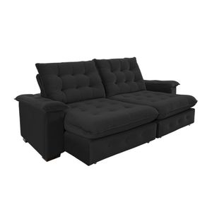 Sofá Coliseu 2.00m Retrátil E Reclinável Super Pillow - Preto