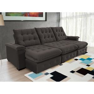 Sofá Coliseu 2.90m Retrátil E Reclinável Super Pillow - Marrom