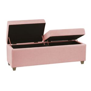 Recamier Bau Madri 1,60m Suede Rosa Bebe - Inova Decor