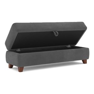 Recamier Calçadeira Bali 1,40M Suede Grafite - Inova Decorações