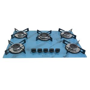 Fogão Cooktop Chapa 5bocas Ultra Chama 127/220v Marmo Azul Azul 127v/220v