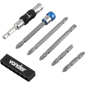 Jogo De Bits/ponteiras Com 8 Peças Com Extensão Magnética Articulada Vonder