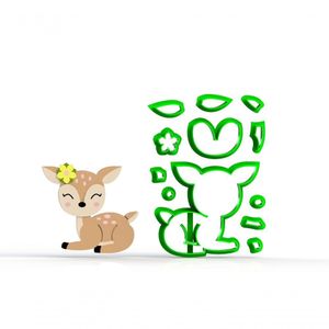 Cortador Cervo Bambi Corpo Mod 2 Do Bosque Encantado Floresta Tamanho 6 Cm