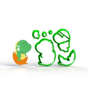 Cortador Dinossauros Baby Na Casca Do Ovo - Mod 6 Tamanho 5 Cm