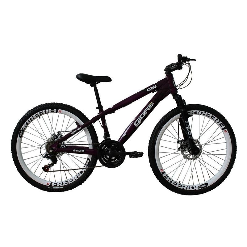 Bicicleta Gios FRX/4 Trix Freeride Aro 26 Freio a Disco 21 Velocidades  Cambios Shimano Preto Roxo Roda Preta