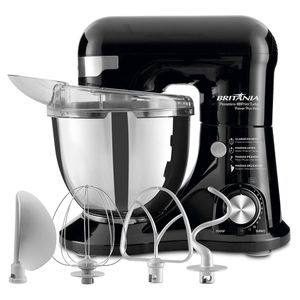 Batedeira Planetária Britânia Power Plus Turbo Tigela Inox Preto 127V BBP760P