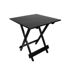 Mesa De Madeira 70X70 Dobrável Cor Preto Preto