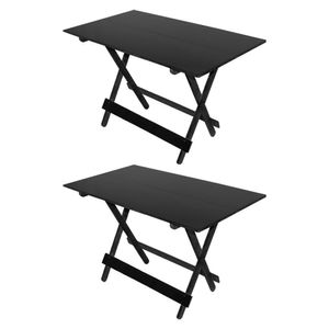 Kit 2 Mesa Dobrável 120X70 Preto Preto