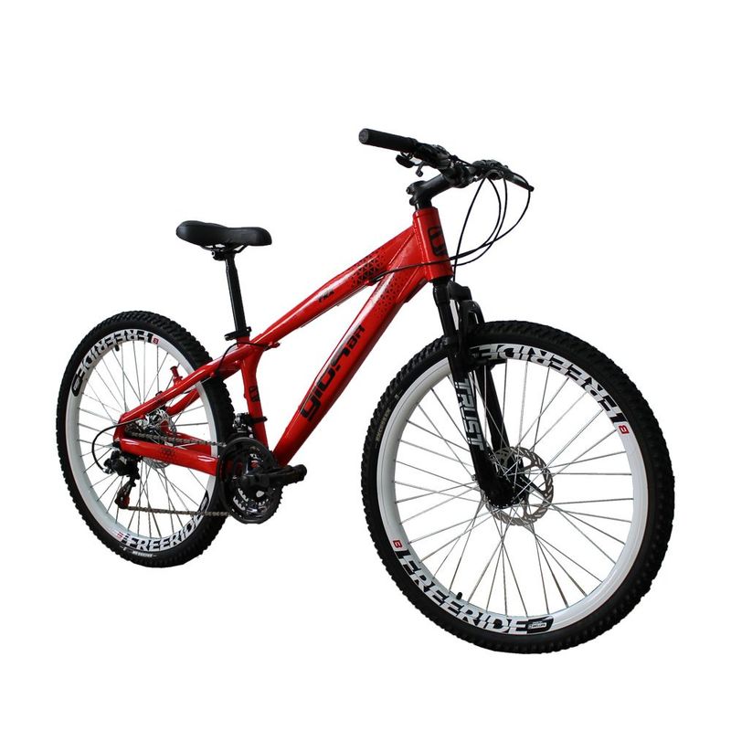 BICICLETA MOUNTAIN BIKE ARO 26 UNISSEX - VERMELHA