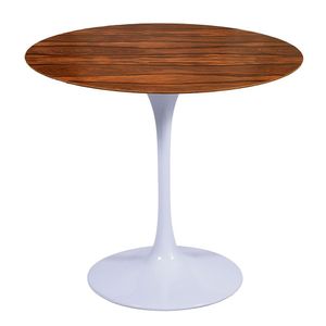 Mesa Saarinen Redonda Pau Ferro 107cm - Base Branca
