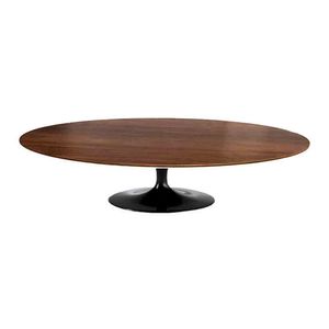Mesa Saarinen Oval Centro Imbuia 120x80cm - Base Preta