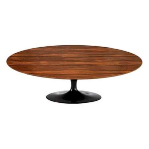 Mesa Saarinen Oval Centro Pau Ferro 120x80cm - Base Preta