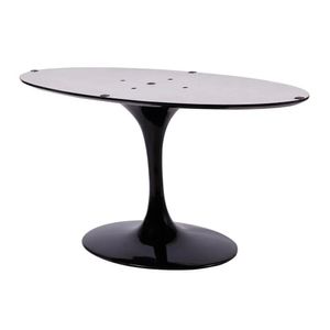 Base Mesa Saarinen Tulip Jantar Oval Pequena - Preta