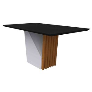 Mesa Veneza 160x90cm - Ypê/preto
