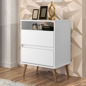 Mesa De Cabeceira 2 Gavetas Lotus J&a Móveis Branco